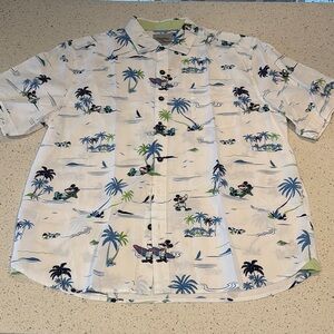 Tommy Bahama Disney Men's White Surfing Print Shirt
